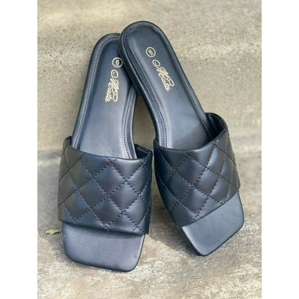 MATA Dulce Sandals Slides Summer Spring Black White and Nude New Multiple Sizes - Picture 3 of 4